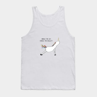 Inhale the Joy. Exhale the Bullsh*t. Unicorn Yoga. Tank Top